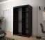 Armoire neutre avec motif moderne Dom 47, Couleur : Noir mat / Chêne Artisan - Dimensions : 200 x 120 x 62 cm (h x l x p), avec cinq casiers