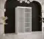 Armoire étroite avec une porte miroir Liskamm 25, Couleur : Blanc mat - Dimensions : 200 x 100 x 62 cm (h x l x p), avec cinq casiers