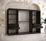 Armoire grand format avec 10 compartiments Balmenhorn 95, Couleur : Noir mat / Blanc mat - Dimensions : 200 x 250 x 62 cm (h x l x p), avec une porte à miroir