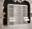 Armoire avec optique marbre Hochfeiler 15, Couleur : Blanc / Marbre blanc - Dimensions : 200 x 180 x 62 cm (h x l x p), avec 10 compartiments et deux tringles à vêtements