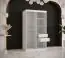 Petite armoire avec deux miroirs Hochfeiler 73, Couleur : Blanc / Marbre noir - Dimensions : 200 x 100 x 62 cm (h x l x p), avec cinq casiers