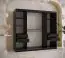 Armoire avec 10 compartiments Balmenhorn 92, Couleur : Noir mat - Dimensions : 200 x 200 x 62 cm (h x l x p), avec une porte à miroir