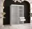 Armoire exceptionnelle avec une porte à miroir Balmenhorn 30, Couleur : Blanc mat / Noir mat - Dimensions : 200 x 120 x 62 cm (h x l x p), avec cinq casiers