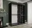 Armoire au design moderne Etna 35, Couleur : Blanc mat / Marbre noir - Dimensions : 200 x 150 x 62 cm (h x l x p), avec cinq casiers et deux tringles à vêtements