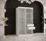 Armoire étroite avec une porte miroir Liskamm 25, Couleur : Blanc mat - Dimensions : 200 x 100 x 62 cm (h x l x p), avec cinq casiers