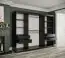 Extraordinaire armoire Etna 94, Couleur : Noir mat / Marbre blanc - Dimensions : 200 x 250 x 62 cm (h x l x p), avec miroir