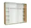 Armoire à portes coulissantes / armoire Gavdos 02, couleur : chêne / blanc brillant - Dimensions : 218 x 250 x 67 cm (H x L x P)