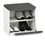 Banc avec espace de rangement / armoire à chaussures Fjends 01, couleur : blanc pin / anthracite - Dimensions : 47 x 50 x 34 cm (H x L x P)
