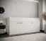 Lit armoire Namsan 01 horizontal, Couleur : Blanc mat / Blanc brillant - Surface de couchage : 90 x 200 cm (l x L)