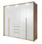 Armoire / armoire à portes battantes Kelibia 05, couleur : chêne / blanc mat - 214 x 225 x 60 cm (h x l x p)
