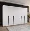 Armoire à portes battantes / Penderie / Couleur : Blanc / 4 compartiments / 3 mètres de large / Poignées : Noir / 4 tringles à vêtements / Fonction Soft-Close / Dimensions : 300 x 52 x 202 cm