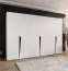 Armoire à portes battantes / Couleur : Blanc / Bords ABS / 3 mètres de large / 3 tringles à vêtements / Fonction Soft-Close / Poignées : Noir / 3 compartiments / Dimensions : 300 x 52 x 202 cm