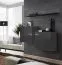 Lot de 2 armoires murales Balestrand 329 | 4 compartiments | Gris/Noir | 110 x 130 x 30 cm | Avec tablette murale