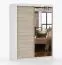 Armoire penderie à portes coulissantes avec miroir | 200 x 150 x 61 cm | Sonoma chêne / blanc | Bucegi 22 | 2 portes | 6 compartiments