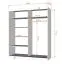 Grande armoire portes coulissantes avec miroir | 2 portes | 6 compartiments | Blanc soie bicolore | Cuillin 05 | 218 x 183 x 61 cm