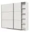 Penderie large à portes coulissantes Kule 07 | Blanc élégant | 2 tringles | 10 compartiments | 210 x 217 x 62,5 cm