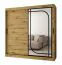 Armoire à portes coulissantes | Couleur : chêne Artisan | miroir décoratif | 200 x 62 x 200 cm | 10 compartiments | 2 tringles à vêtements | Détails modernes | Armoire