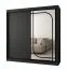 Armoire à portes coulissantes | Noir mat | Miroir décoratif | 200 x 62 x 200 cm | 10 compartiments | 2 tringles à vêtements | Détails modernes | Armoire