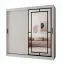 Armoire à portes coulissantes / Penderie / Blanc mat / 10 compartiments / 2 tringles à vêtements / 200 x 62 x 200 cm / Porte miroir décorative / Pour chambre à coucher