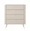 Commode / Beige / 4 tiroirs / 88 x 38 x 101 cm / Poignées & Pieds : Métal / Chants ABS / Commode / Design moderne à lamelles