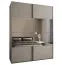 Penderie / Armoire à portes coulissantes / Soft-Close / 2 portes coulissantes / 2 tringles à vêtements / 245,5 x 200 x 64 cm / Couleur : Cachemire / Miroir / 11 compartiments