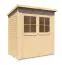 Steiner Abri de jardin Glücksburg 01 / Abri de jardin en éléments / Plancher inclus / Naturel / Surface utile : 2,15 m² / Toit en appentis / Porte à double battant avec fenêtre