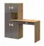 Bureau avec armoire annexe Garian 11 | Chambre de jeunes | Chêne / Gris | 152 x 151 x 50 cm