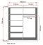 Armoire / Armoire à portes coulissantes | Blanc / Chêne | Galtee 04 | 160 x 61 x 200 cm | 2 portes | 6 compartiments | grande capacité