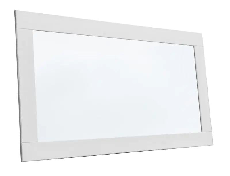 Miroir Gyronde 27, pin massif, laqué blanc - 130 x 47 x 2 cm (H x L x P)