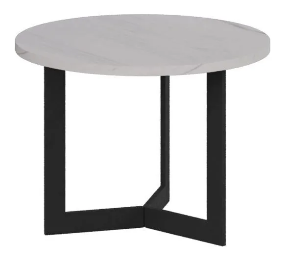 Table basse Granollers 01 blanc marbre | 50 x 50 x 37 cm | Design moderne et compact