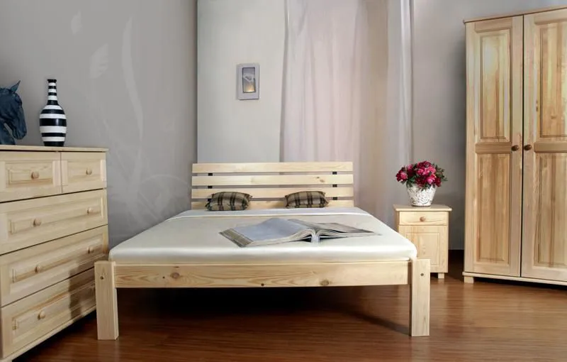Bois massif Cadre de lit Pin 160 x 200 cm Naturel Abbildung