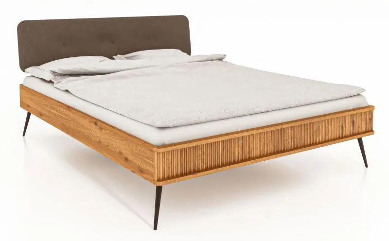 Lit double Rolleston 02 en hêtre cœur massif huilé | Surface de couchage 160 x 200 cm | Design exclusif