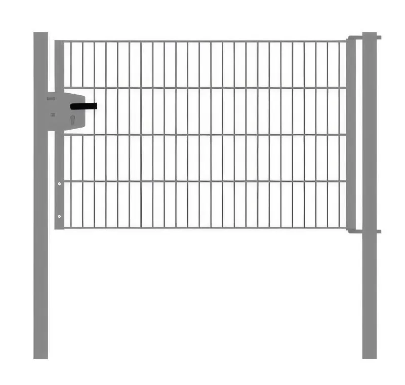 Portail en treillis métallique à 1 battant, largeur de passage : 134 cm, largeur totale avec poteaux : 146 cm, Finition: Galvanisée, Hauteur: 83 cm
