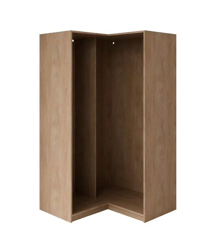 Armoire d'angle Corps / Cadre d'angle gauche / Couleur : Chêne Puccini / Dimensions : 108,5 x 55 x 196 cm