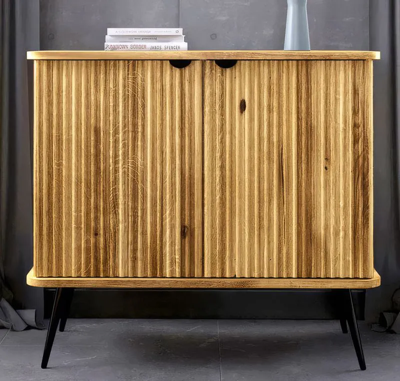 Commode Rolleston 17 en chêne sauvage massif huilé | 87 x 97 x 46 cm | Design haut de gamme