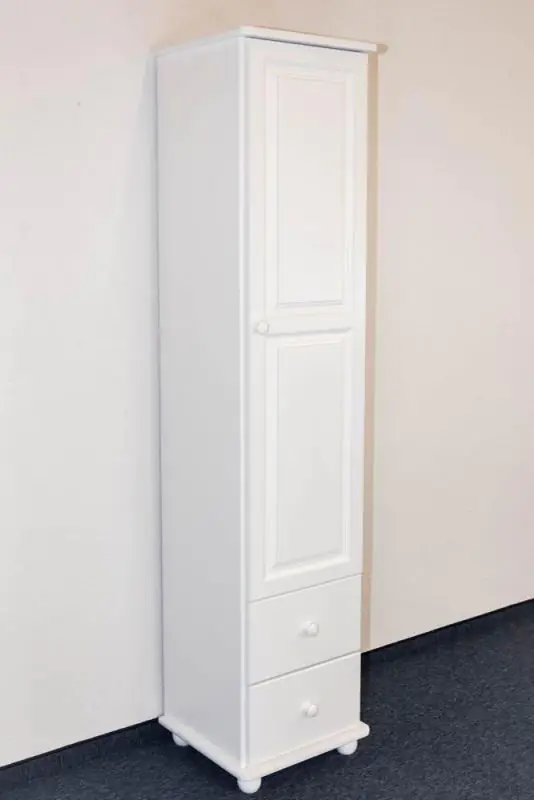 Armoire étroite, Pin Bois massif Blanc - Dimensions: 195 x 45 x 42 cm (H x L x P) Abbildung