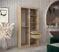 Armoire penderie portes coulissantes avec miroir | Chêne Sonoma | 200 x 100 x 62 cm | Design moderne Hacho 1