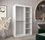 Armoire penderie à portes coulissantes Bisaurin 2B avec miroir | Blanc mat & chêne Sonoma | 200 x 120 x 62 cm