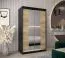 Armoire à portes coulissantes Bisaurin 2B avec miroir | Noir & chêne Sonoma | 200 x 120 x 62 cm