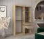Armoire à portes coulissantes Hacho 02 avec miroir | chêne Sonoma / blanc mat | 200 x 120 x 62 cm