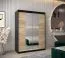 Penderie portes coulissantes avec miroir Jan 03D | Noir & Chêne Sonoma | 200 x 150 x 62 cm
