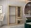 Armoire penderie portes coulissantes Bisaurin 3A | Chêne Sonoma & Blanc mat | 200 x 150 x 62 cm