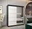 Armoire à portes coulissantes Jan 04B avec miroir | Noir / Blanc mat | 200 x 180 x 62 cm