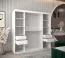 Penderie portes coulissantes Bisaurin 5B avec miroir | Blanc mat & Chêne Sonoma | 200 x 200 x 62 cm