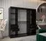 Armoire à portes coulissantes Bisaurin 5B avec miroir | Noir / Blanc mat | 200 x 200 x 62 cm