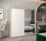 Armoire à portes coulissantes / Penderie Bisaurin 5C avec miroir, Couleur : Chêne de Sonoma / Blanc mat - Dimensions : 200 x 200 x 62 cm ( H x L x P)