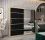 Armoire portes coulissantes avec miroir Jan 05B | Chêne Sonoma & Noir | 200 x 200 x 62 cm
