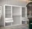 Armoire à portes coulissantes Bisaurin 6A | Blanc mat / Noir | 200 x 250 x 62 cm | Design moderne et stable