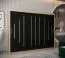 Armoire à portes coulissantes / Penderie Pilatus 06, Couleur : Chêne de Sonoma / Noir - Dimensions : 200 x 250 x 62 cm (H x L x P)
