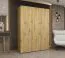 Armoire penderie 3 portes avec 2 tringles Eiger 13 | Chêne artisan | 1,5 m large | Poignées cachemire | Soft-Close
